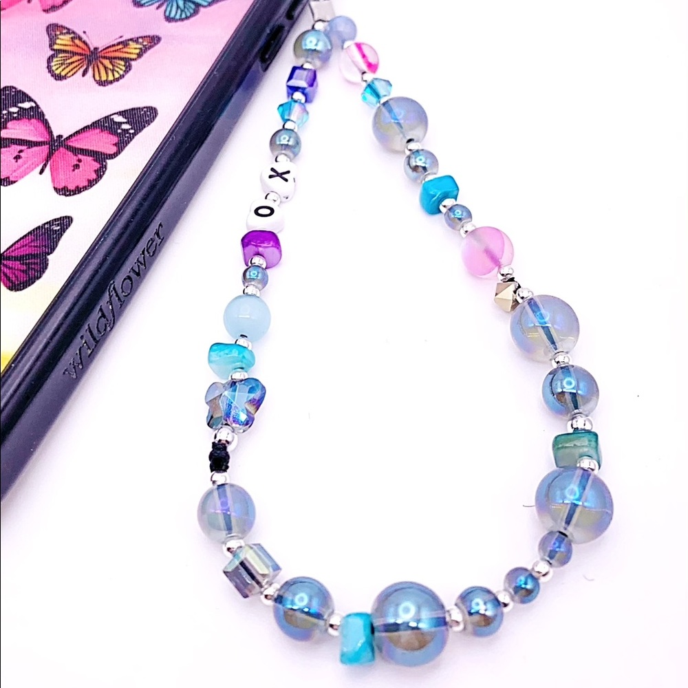 Glass beads phone charm